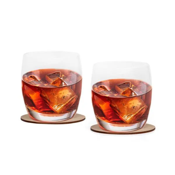 Jogo de Copos de Vidro para Whisky 330ml com Porta Copo personalizado com logo - imagem 3