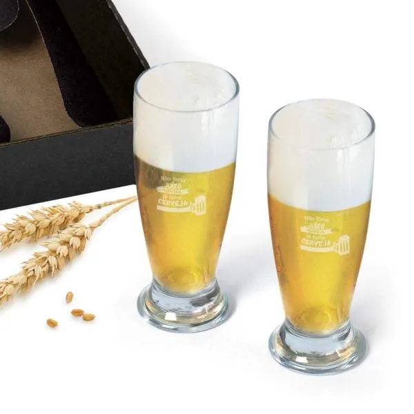 Jogo de Copos Vidro P / Cerveja e Drink 200ml - 4 pçs personalizado com logo - imagem 2