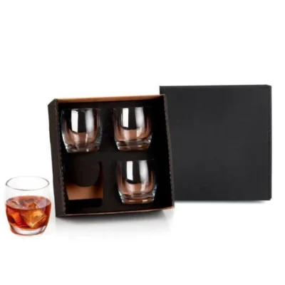 Jogo de Copos Vidro para Drink 330ml - 4 pçs personalizado com logo