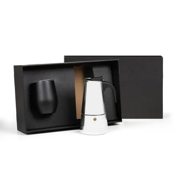 Kit Cafeteira Italiana e Copo Térmico - 2 pçs personalizado com logo - imagem 2