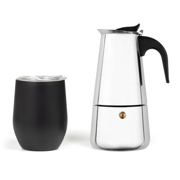 Kit Cafeteira Italiana e Copo Térmico - 2 pçs personalizado com logo - imagem 3
