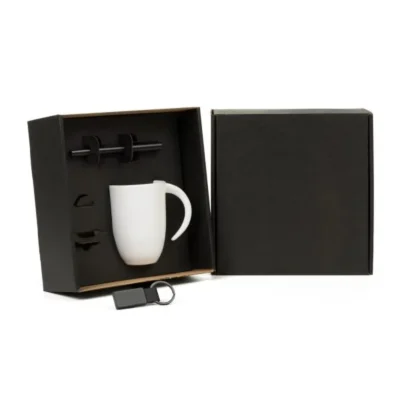 Kit Caneca, Caneta e Chaveiro - 3 pçs personalizada com logo