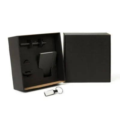 Kit Chaveiro, Caderno e Caneta - 3 pçs personalizado com logo