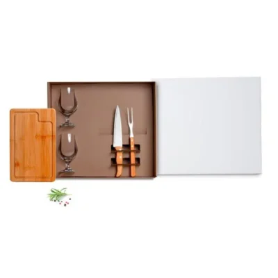 Kit Churrasco com Copos - 5 pçs personalizado com logo