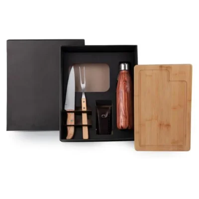 Kit Churrasco com Garrafa e Canivete - 6 pçs personalizada com logo