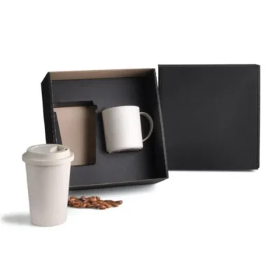 Kit com Copo e Caneca em Fibra de Bambu personalizado com logo