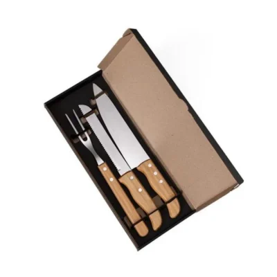 Kit com Faca 7", 8" e Garfo - 3 pçs