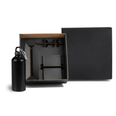 Kit com Squeeze com garrafa em alumínio personalizado com logo
