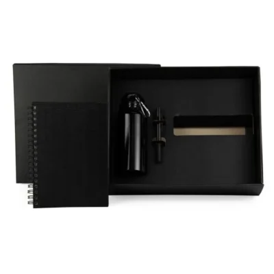 Kit com Squeeze, Caneta e Caderno - 3 pçs personalizado com logo