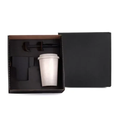 Kit Copo, Caneta e Caderneta - 3 Peças personalizado com logo