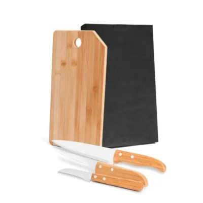 Conjunto para Cozinha em Bambu e Madeira e Inox Oregon Kit em Bambu e Inox