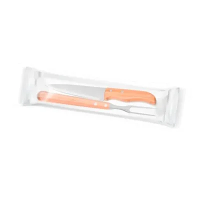 Kit de Garfo e Faca 7" em Madeira e Inox - 2 pçs