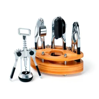 Kit de Utensílios com Base em Bambu - 5 pçs