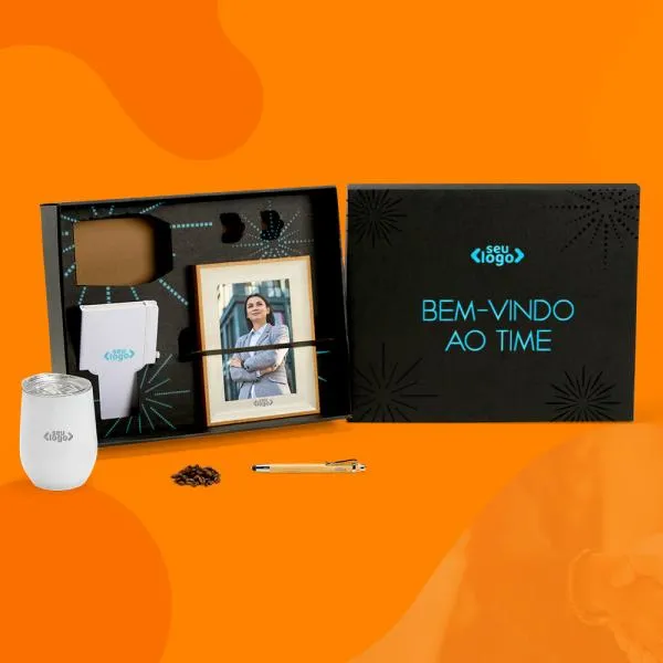 Kit Escritório - 4 por copo térmico branco personalizado com logo