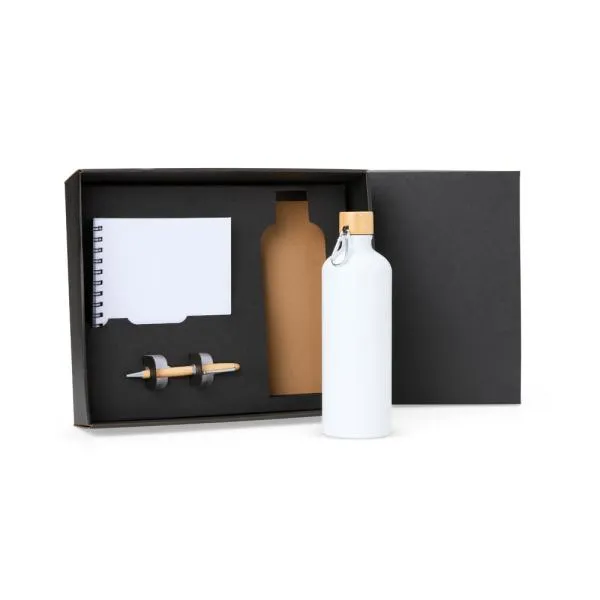 Kit Garrafa, Caderno e Caneta - 3 por em alumínio na cor personalizada com logo - imagem 2