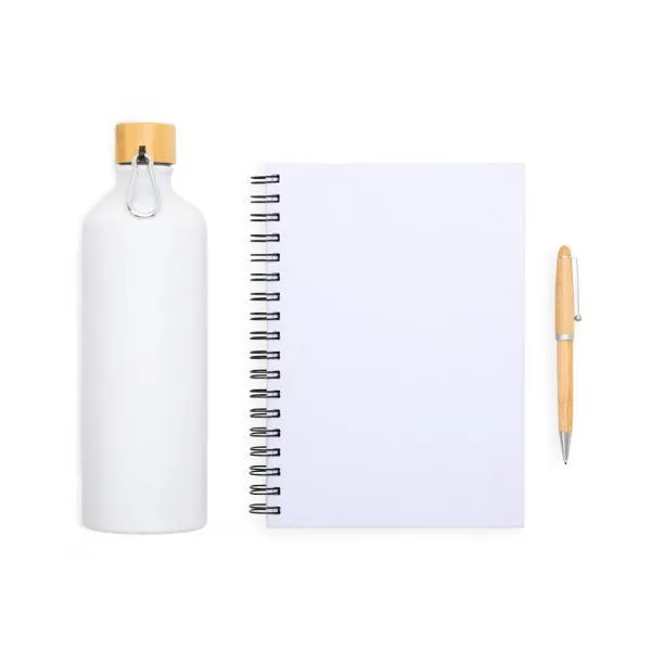 Kit Garrafa, Caderno e Caneta - 3 por em alumínio na cor personalizada com logo - imagem 3