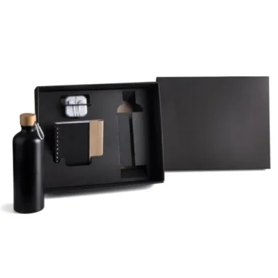 Kit Garrafa, Caderno e Fone - 4 pçs personalizada com logo