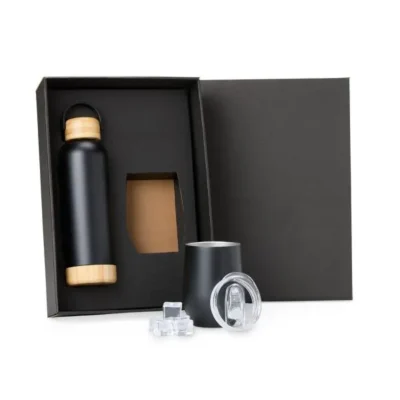 Kit Garrafa e Copo Térmico - 2 pçs personalizada com logo