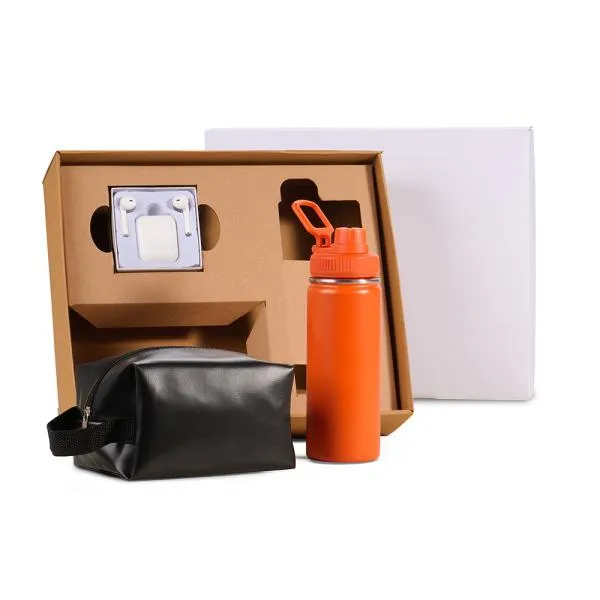 Kit Garrafa, Necessaire e Fone - 3 por térmica na cor personalizada com logo - imagem 2