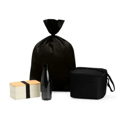 Kit Marmita Dupla, Bolsa Térmica e Garrafa - 3 pçs personalizada com logo