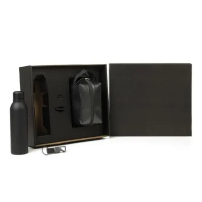 Kit Necessaire, Garrafa e Chaveiro - 3 pçs personalizada com logo