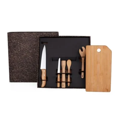 Kit para Bar em Bambu e Madeira Mônaco - 6 pçs