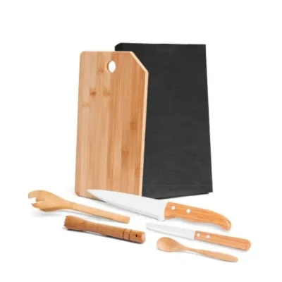 Kit para Bar em Madeira e Bambu Mônaco - 6 pçs