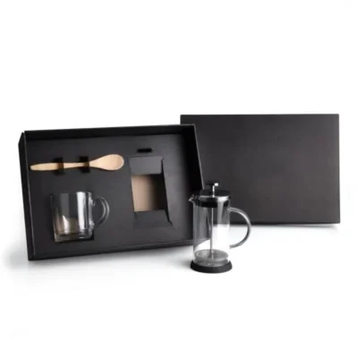 Kit para Café com Prensa Francesa - 3 Cafeteira em vidro