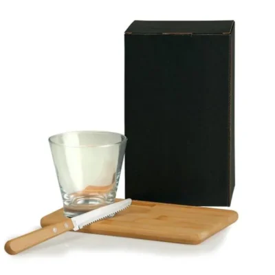 Kit para Caipirinha em Bambu e Madeira - 0,35L - 3 pçs