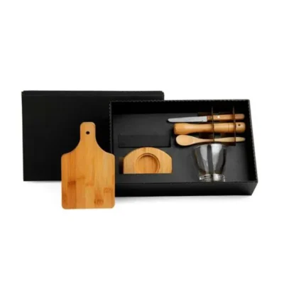 Kit para Caipirinha em Bambu e Madeira - 0,35L - 6 pçs