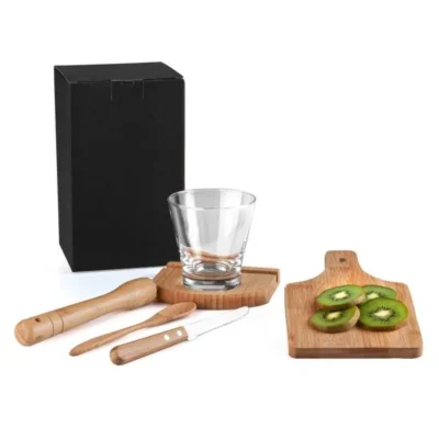 Kit para Caipirinha em Bambu e Madeira Ibiza