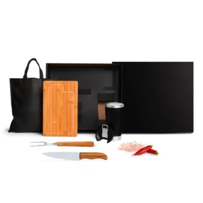 Kit para Churrasco e Cerveja com Sacola - 5 pçs personalizada com logo