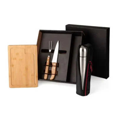 Kit para Churrasco com Garrafa Térmica - 5 pçs personalizada com logo