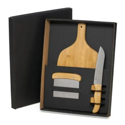 Kit para Cozinha em Bambu e Inox - 3 pçs