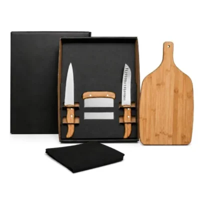 Kit para Cozinha em Bambu e Inox com Espátula Multiuso Kit churrasco