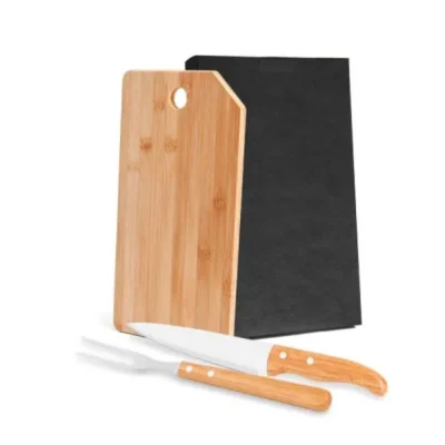 Conjunto para Cozinha em Bambu e Madeira e Inox Oregon - 3 pçs