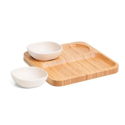 Kit Petisco e Patê em Bambu e Fibra de Bambu - 3 pçs