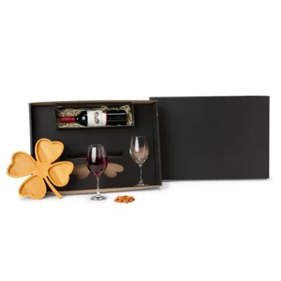 Kit Petisco e Vinho - 3 pçs - Não Acompanha Garrafa personalizada com logo