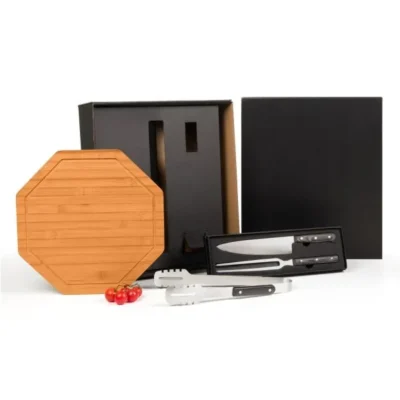 Kit Premium para Churrasco - 4 por tábua octogonal