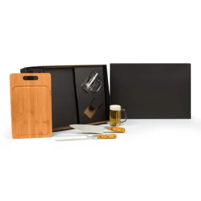 Kit Premium para Churrasco e Cerveja - 5 por tábua em Bambu