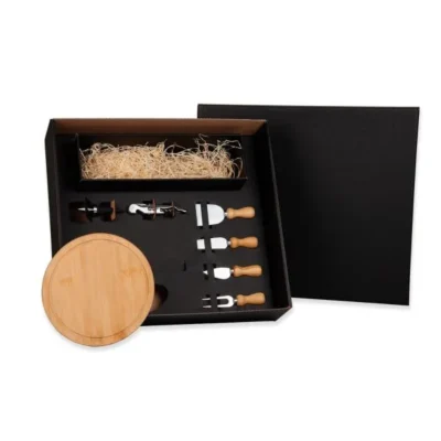 Kit Queijo e Vinho - 7 pçs - Não Acompanha Garrafa personalizada com logo