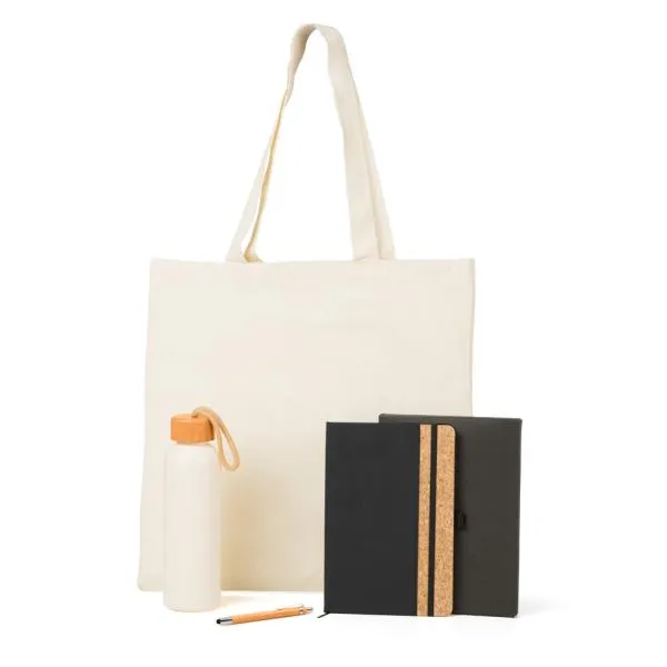 Kit Sacola, Garrafa, Caderno e Caneta - 4 pçs personalizada com logo - imagem 2