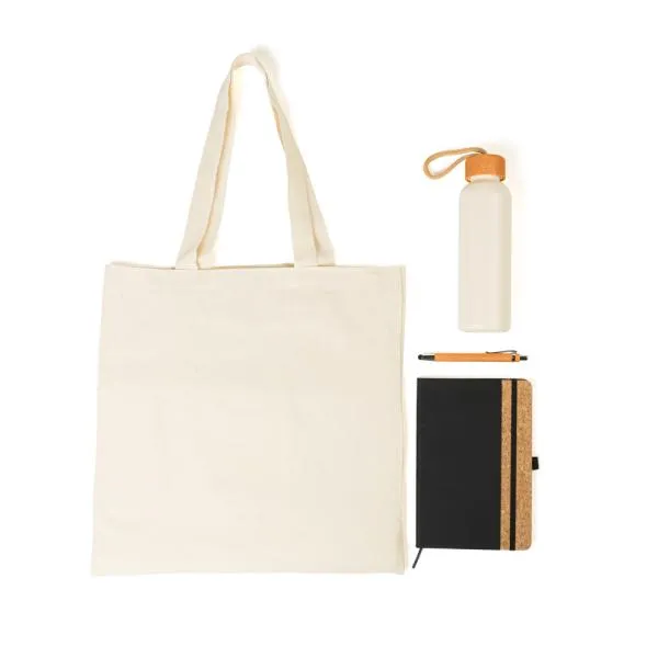 Kit Sacola, Garrafa, Caderno e Caneta - 4 pçs personalizada com logo - imagem 3