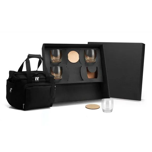 Kit Whisky com Bolsa Térmica - 9 pçs personalizada com logo
