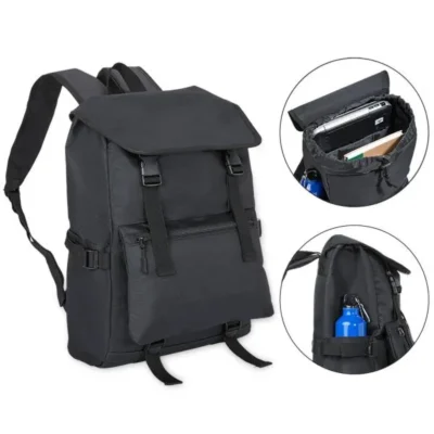 Mochila em Polyester 600d - 18 L - Preta personalizada com logo