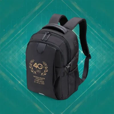 Mochila em Polyester e PU - Premium - 22 L - Preta personalizada com logo