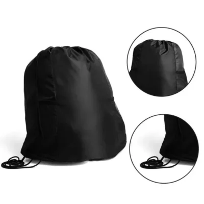 Mochila Sacola Preta em Nylon - 20 L personalizada com logo