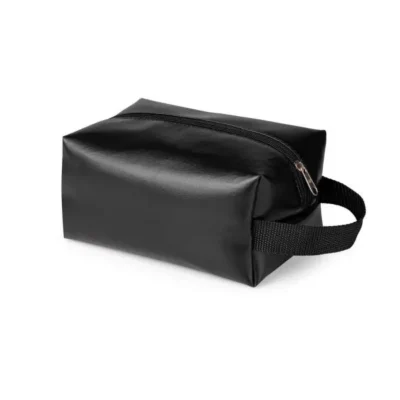 Necessaire com Alça em Material Sintético - Preta personalizada com logo
