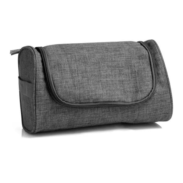 Necessaire em Poliester 300d com Gancho Melange Cinza personalizada com logo