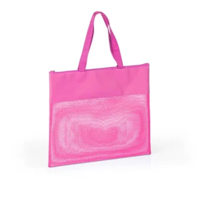 Sacola de Mão em Nylon 600 e Tela Sanet - Rosa personalizada com logo